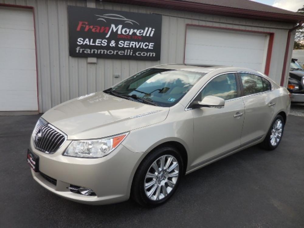 2013 Beige Buick LaCrosse (1G4GF5E36DF) with an V6, 3.6L; FFV; DOHC engine, AT transmission, located at 8464 Route 219, Brockway, PA, 15824, (814) 265-1330, 41.226871, -78.780518 - One sharp..classy Buick Lacrosse Premium with Leather interior, heated-power front seats, air condition, power windows and locks, power Sunroof, alloy wheels, and ONLY 93000 miles. Serviced, Pa-Inspected...Hurry in this one shouldn't last long...priced below Retail value. Fran Morelli has been selli - Photo #0