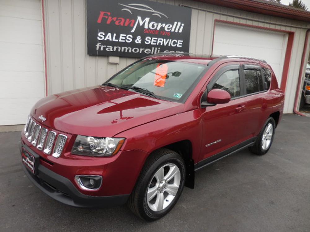 2015 Red Jeep Compass (1C4NJDEB9FD) with an 2.4L L4 DOHC 16V engine, Continuously Variable Transmission transmission, located at 8464 Route 219, Brockway, PA, 15824, (814) 265-1330, 41.226871, -78.780518 - Great looking pre owned Jeep Compass Hi-Latitude with Leather interior, power-heated front seats, power sunroof, air condition, power windows and locks, factory alloy wheels and ONLY 51,000 miles. This Jeep is serviced, Pa-inspected, and comes with a warranty. Very low miles and priced to sell so hu - Photo #0