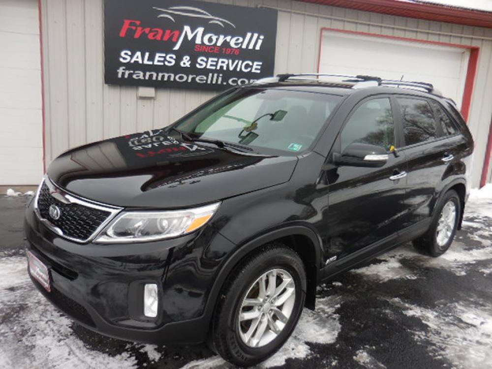 2014 Black Kia Sorento (5XYKTCA62EG) with an 2.4L L4 DOHC 16V engine, 6-Speed Automatic transmission, located at 8464 Route 219, Brockway, PA, 15824, (814) 265-1330, 41.226871, -78.780518 - Photo #0