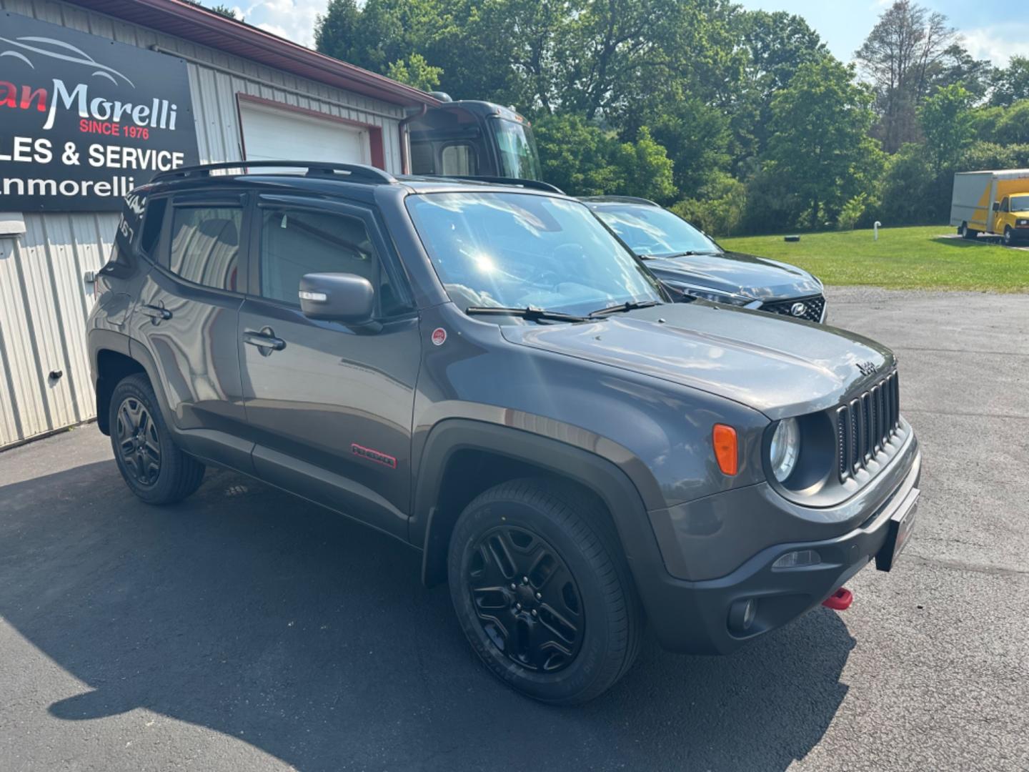 2018 Charcoal Jeep Renegade (ZACCJBCB5JP) , AUTO transmission, located at 8464 Route 219, Brockway, PA, 15824, (814) 265-1330, 41.226871, -78.780518 - Clean, good looking 2018 Jeep Renegade Trailhawk 4wd well equipped with leather interior, powerseat, factory blacked out wheels, Navigation, and ONLY 65000 miles. This suv is serviced, Pa-Inspected, and comes with warranty. - Photo#17