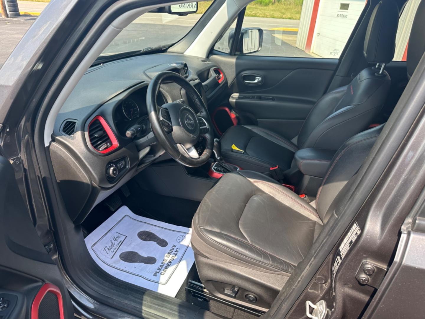 2018 Charcoal Jeep Renegade (ZACCJBCB5JP) , AUTO transmission, located at 8464 Route 219, Brockway, PA, 15824, (814) 265-1330, 41.226871, -78.780518 - Clean, good looking 2018 Jeep Renegade Trailhawk 4wd well equipped with leather interior, powerseat, factory blacked out wheels, Navigation, and ONLY 65000 miles. This suv is serviced, Pa-Inspected, and comes with warranty. - Photo#2