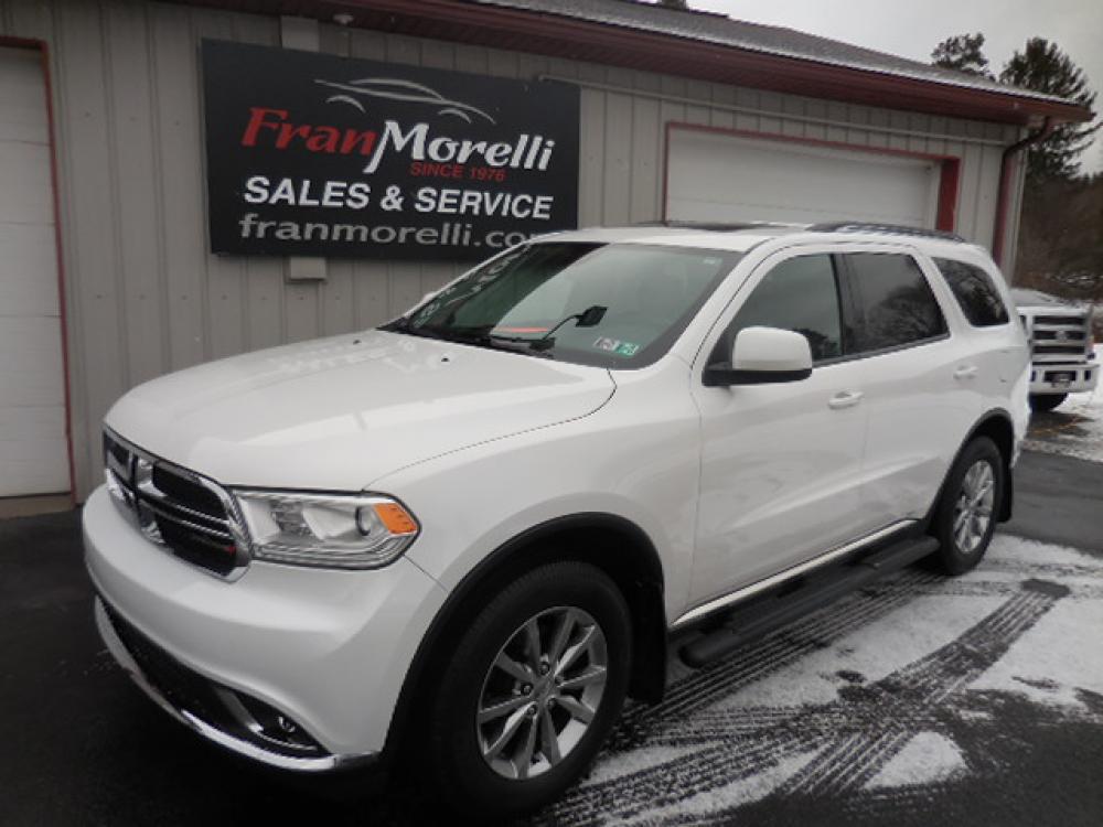 2017 White Dodge Durango SXT AWD (1C4RDJAG1HC) with an 3.6L V6 DOHC 24V engine, 8A transmission, located at 8464 Route 219, Brockway, PA, 15824, (814) 265-1330, 41.226871, -78.780518 - Photo #0