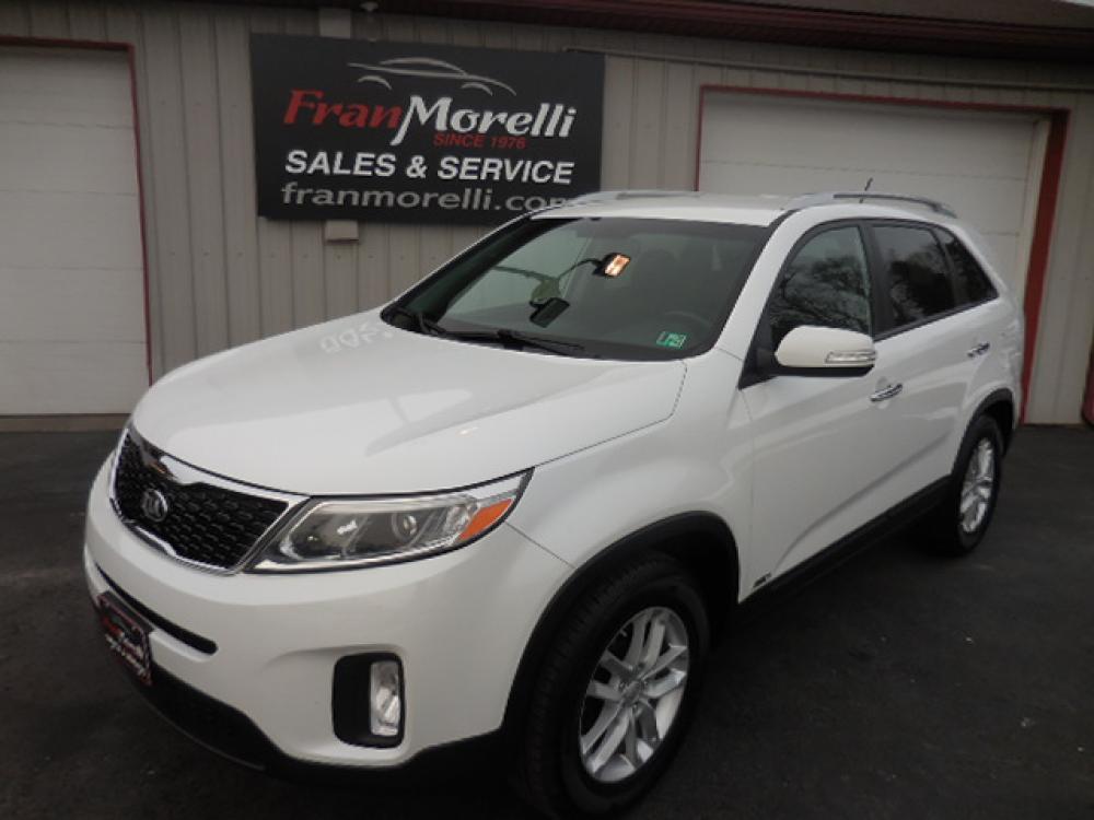 2015 White /Black Kia Sorento LX AWD (5XYKTCA66FG) with an 2.4L L4 DOHC 16V engine, 6-Speed Automatic transmission, located at 8464 Route 219, Brockway, PA, 15824, (814) 265-1330, 41.226871, -78.780518 - Photo #0