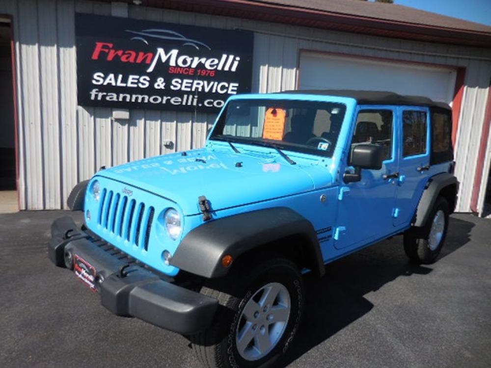 2017 Blue Jeep Wrangler Unlimited Sport 4WD (1C4HJWDG5HL) with an 3.6L V6 DOHC 24V FFV engine, AUTO transmission, located at 8464 Route 219, Brockway, PA, 15824, (814) 265-1330, 41.226871, -78.780518 - Hard to find Jeep and we have the right one. Soft top, V6, low miles, well equipped, and serviced. Stop in and check out this 2017 Jeep Wrangler Unlimited Sport 4x4 that comes with remaining factory warranty. - Photo #0