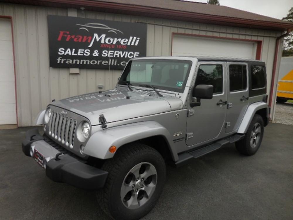 2017 Silver Jeep Wrangler Unlimited Sahara 4WD (1C4HJWEG2HL) with an 3.6L V6 DOHC 24V FFV engine, located at 8464 Route 219, Brockway, PA, 15824, (814) 265-1330, 41.226871, -78.780518 - 2017 Jeep Wrangler Unlimited Sahara 4wd with cloth interior, V6 engine, air condition, power windows and locks, factory wheels, running boards, hitch, hard top, and ONLY 59,000 miles. Good looking, clean, serviced, Pa-Inspected, 12 month/12000 mile warranty, and much more. - Photo #0