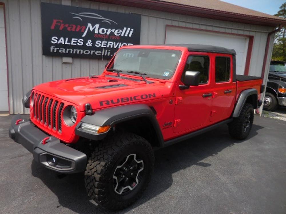 2020 Red Jeep Gladiator Rubicon (1C6JJTBG3LL) with an 3.6L V6 DOHC 24V engine, 6M transmission, located at 8464 Route 219, Brockway, PA, 15824, (814) 265-1330, 41.226871, -78.780518 - Photo #0