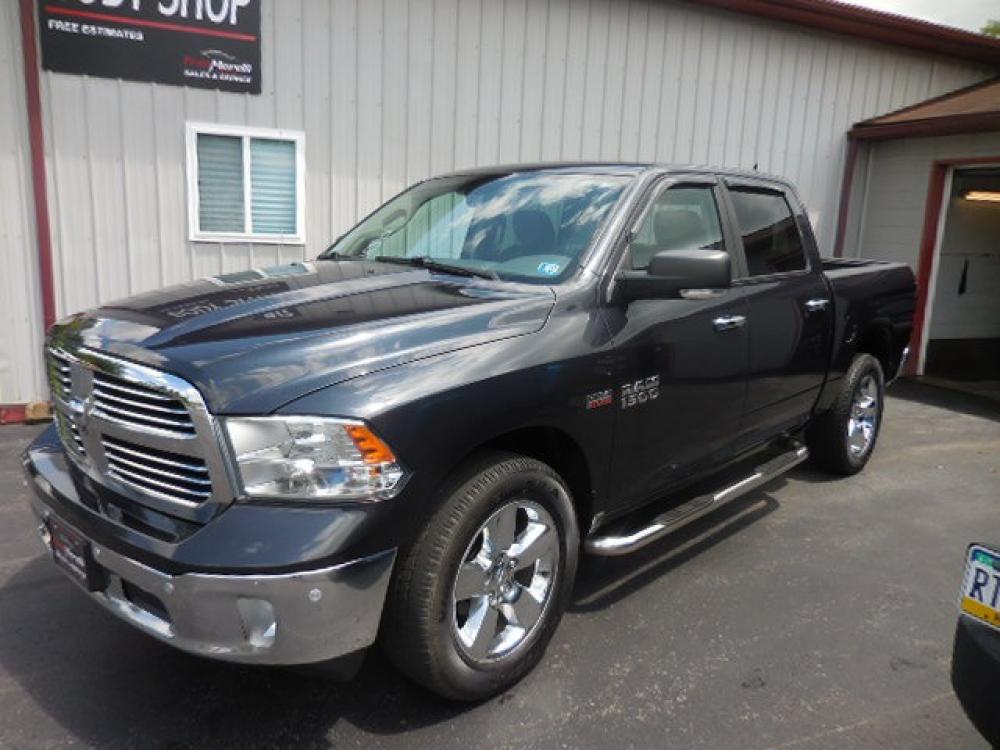 2015 Black RAM 1500 SLT Crew Cab SWB 4WD (1C6RR7LT1FS) with an 5.7L V8 OHV 16V engine, 6-Speed Automatic transmission, located at 8464 Route 219, Brockway, PA, 15824, (814) 265-1330, 41.226871, -78.780518 - Sharp, good looking 2015 Ram 1500 Crew Cab Big Horn with Hemi motor, 4wd, running boards, hitch, rear power sliding window, power/heated front seats, navigation, and ONLY 71000 miles. Serviced, new inspection, new rear brakes and ready to go. Priced thousands below retail. - Photo #0