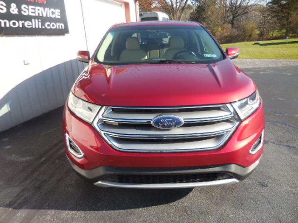 2015 Red Ford Edge SEL AWD (2FMTK4J93FB) with an 2.0L L4 DOHC 16V engine, 6-Speed Automatic transmission, located at 8464 Route 219, Brockway, PA, 15824, (814) 265-1330, 41.226871, -78.780518 - Photo #1