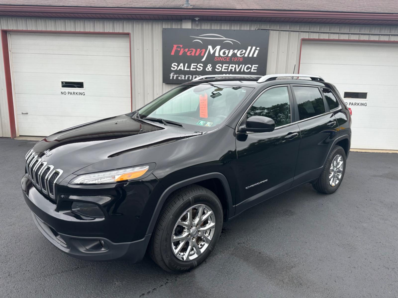 2017 Black Jeep Cherokee Latitude 4WD (1C4PJMCS5HW) with an 3.2L V6 DOHC 24V engine, 9A transmission, located at 8464 Route 219, Brockway, PA, 15824, (814) 265-1330, 41.226871, -78.780518 - Photo #0