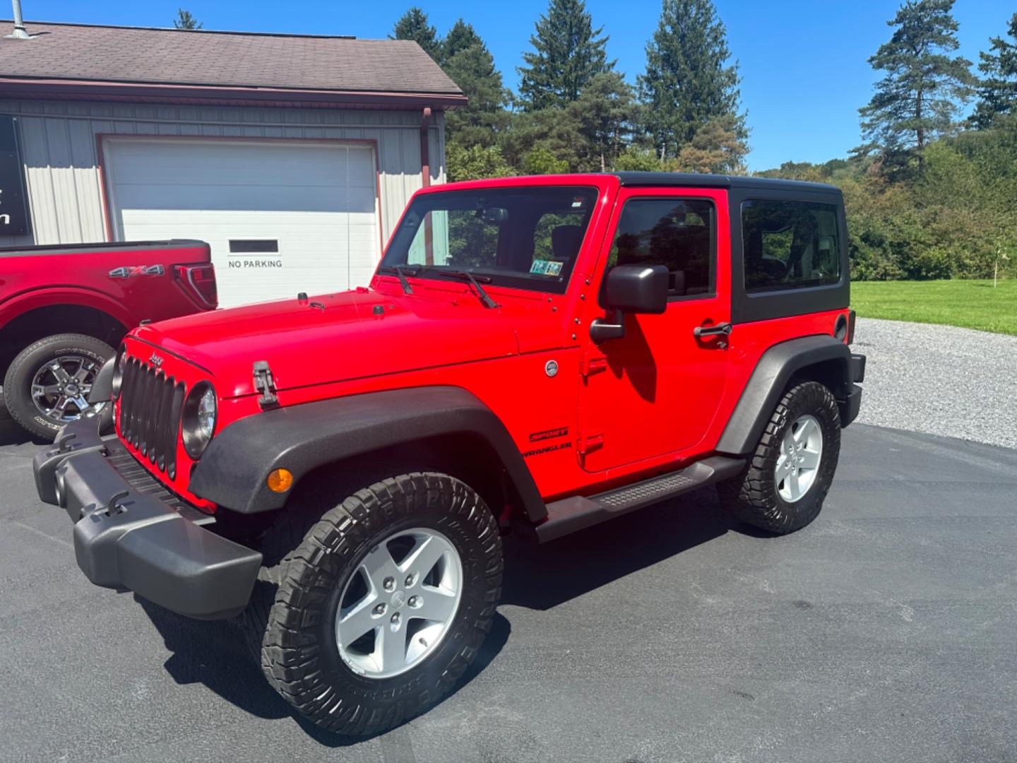 2015 Red Jeep Wrangler Sport 4WD (1C4AJWAG3FL) with an 3.6L V6 DOHC 24V FFV engine, located at 8464 Route 219, Brockway, PA, 15824, (814) 265-1330, 41.226871, -78.780518 - Super clean 2015 Jeep Wrangler Sport 4wd 2door with hard top, V6, automatic, air condition, power windows and locks, and alloys. This Jeep is serviced and ready to go. - Photo#0