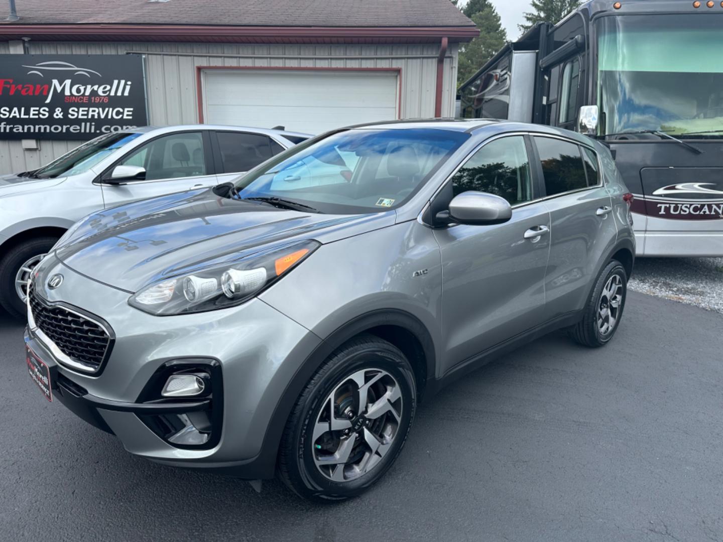 2020 Gray Kia Sportage LX AWD (KNDPMCAC4L7) with an 2.4L V6 DOHC 24V engine, 6A transmission, located at 8464 Route 219, Brockway, PA, 15824, (814) 265-1330, 41.226871, -78.780518 - Good looking 1-owner Kia Sportage LX 4wd...with 4 cylinder engine, air condition, power windows and locks, factory alloys and ONLY 40,000 miles. This Kia is serviced and comes with a 1 year warranty. - Photo#0