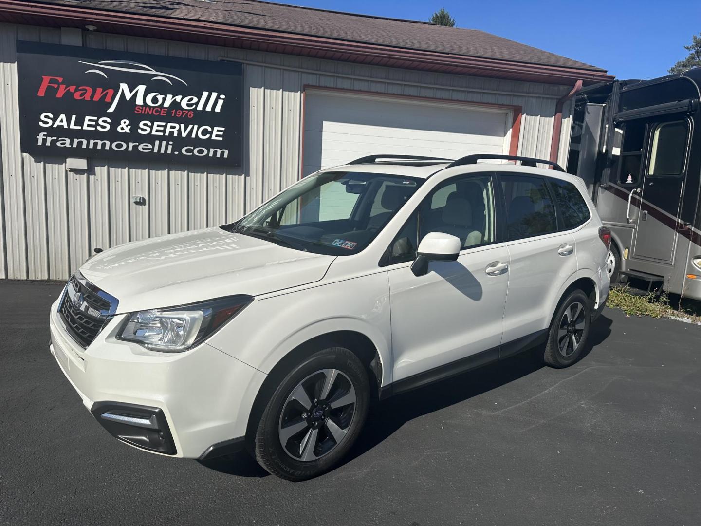 2017 White Subaru Forester 2.5i Premium PZEV CVT (JF2SJADC2HH) with an 2.5L H4 SOHC 16V engine, CVT transmission, located at 8464 Route 219, Brockway, PA, 15824, (814) 265-1330, 41.226871, -78.780518 - A MUST SEE CAR...This 2017 Subaru Forester AWD is very nicely equipped and comes with low miles. Serviced and priced to sell. ONLY 48000 miles, heated front seats, pano roof, alloy wheels and much more. - Photo#0