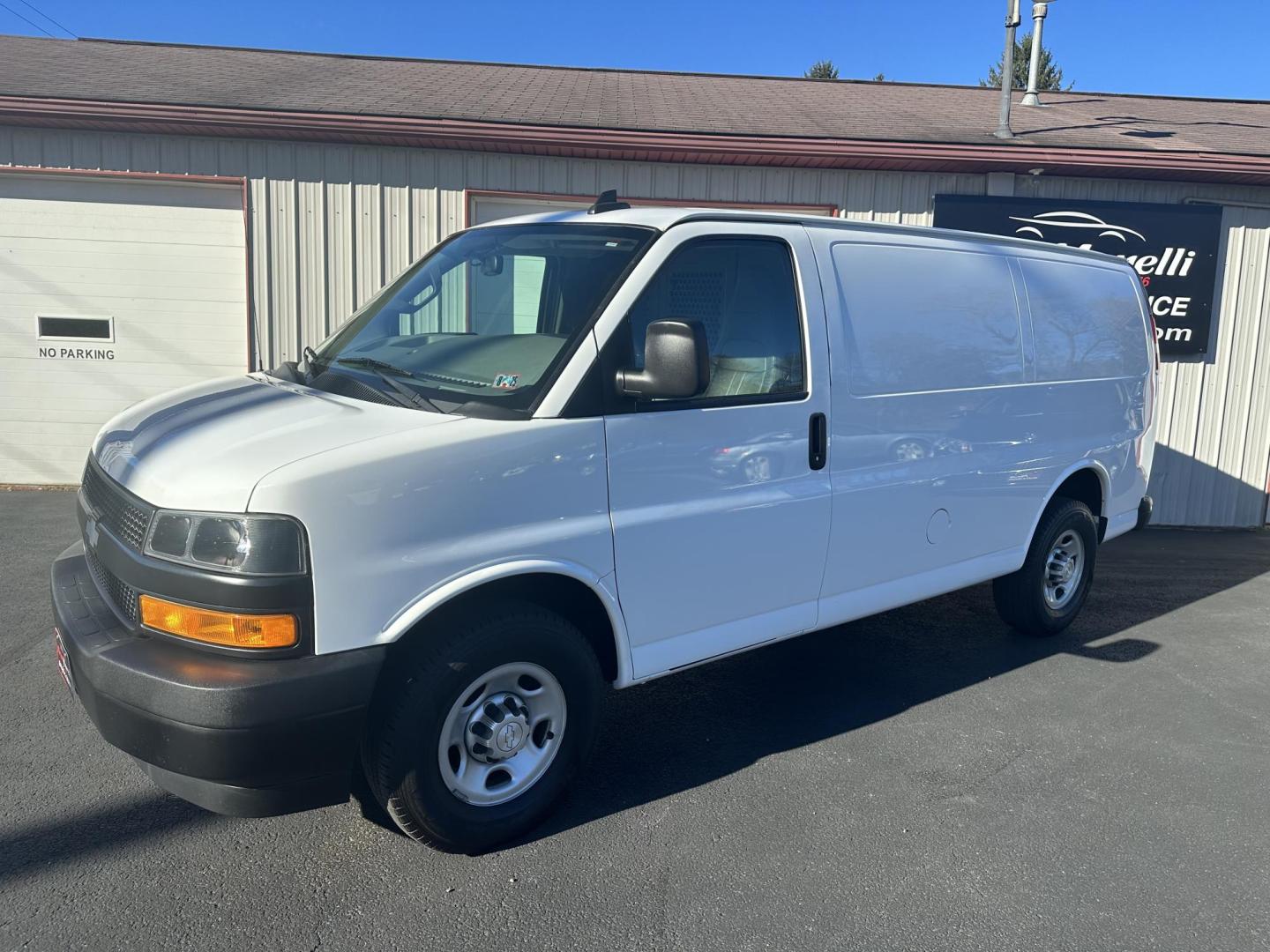 2018 White Chevrolet Express 2500 Cargo (1GCWGAFP1J1) with an 4.3L V6 engine, 6A transmission, located at 8464 Route 219, Brockway, PA, 15824, (814) 265-1330, 41.226871, -78.780518 - Must see 2018 Chev G2500 Cargo van with inside bins and racks. Air condition, power windows and locks, and much more. This van was well taken care of. Serviced up and ready to go. - Photo#0