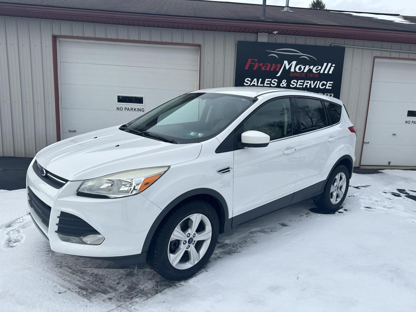 2014 White Ford Escape SE 4WD (1FMCU9GX8EU) with an 1.6L L4 DOHC 16V engine, 6-Speed Automatic transmission, located at 8464 Route 219, Brockway, PA, 15824, (814) 265-1330, 41.226871, -78.780518 - Very clean and well equipped 2014 Ford Escape 4wd with 4 cylinder engine, air condition, power windows and locks, power seat, factory alloy wheels, and ONLY 78900 miles. This Ford is serviced, with new inspection, and priced to sell at $9995. - Photo#0