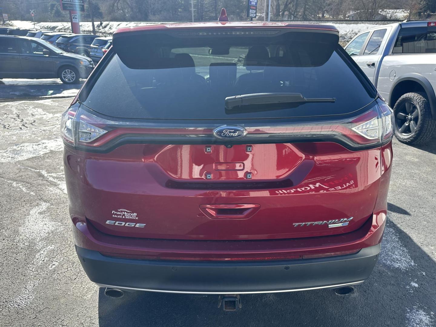 2018 Red Ford Edge Titanium AWD (2FMPK4K94JB) with an 2.0L L4 DOHC 16V engine, 6A transmission, located at 8464 Route 219, Brockway, PA, 15824, (814) 265-1330, 41.226871, -78.780518 - Sharp, clean, and well equipped 2018 Ford Edge Titanium AWD with leather interior, power/heated/air front seats, navigation, pano roof, factory alloys and much more. ONLY 81000 miles on this Ford suv. Serviced, Pa-inspected with new tires. - Photo#8