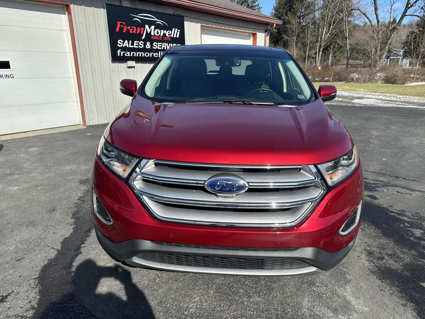 2018 Red Ford Edge Titanium AWD (2FMPK4K94JB) with an 2.0L L4 DOHC 16V engine, 6A transmission, located at 8464 Route 219, Brockway, PA, 15824, (814) 265-1330, 41.226871, -78.780518 - Sharp, clean, and well equipped 2018 Ford Edge Titanium AWD with leather interior, power/heated/air front seats, navigation, pano roof, factory alloys and much more. ONLY 81000 miles on this Ford suv. Serviced, Pa-inspected with new tires. - Photo#17