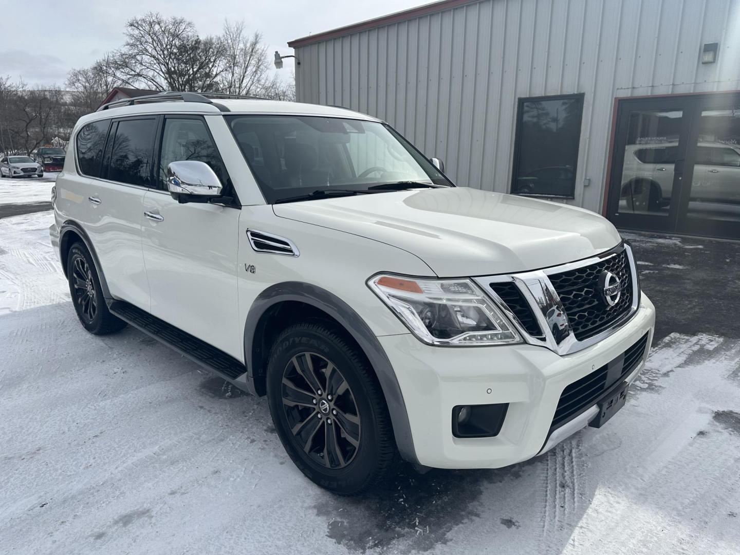 2018 White Nissan Armada SV AWD (JN8AY2NC1J9) with an 5.6L V8 DOHC 32V engine, 7A transmission, located at 8464 Route 219, Brockway, PA, 15824, (814) 265-1330, 41.226871, -78.780518 - Sharp, well taken care of 2018 Nissan Armada Platinum AWD with V8 engine, leather interior, power/heated seats, sunroof, navigation, 3rd row seating with 7-passenger with rear a/c, running boards and much much more. Very clean and priced to sell. Call Darren on this sweet Nissan. - Photo#22