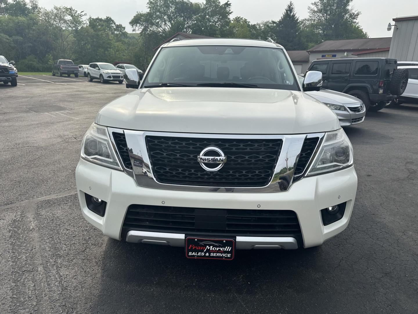 2018 White Nissan Armada SV AWD (JN8AY2NC1J9) with an 5.6L V8 DOHC 32V engine, 7A transmission, located at 8464 Route 219, Brockway, PA, 15824, (814) 265-1330, 41.226871, -78.780518 - Sharp, well taken care of 2018 Nissan Armada Platinum AWD with V8 engine, leather interior, power/heated seats, sunroof, navigation, 3rd row seating with 7-passenger with rear a/c, running boards and much much more. Very clean and priced to sell. Call Darren on this sweet Nissan. - Photo#8