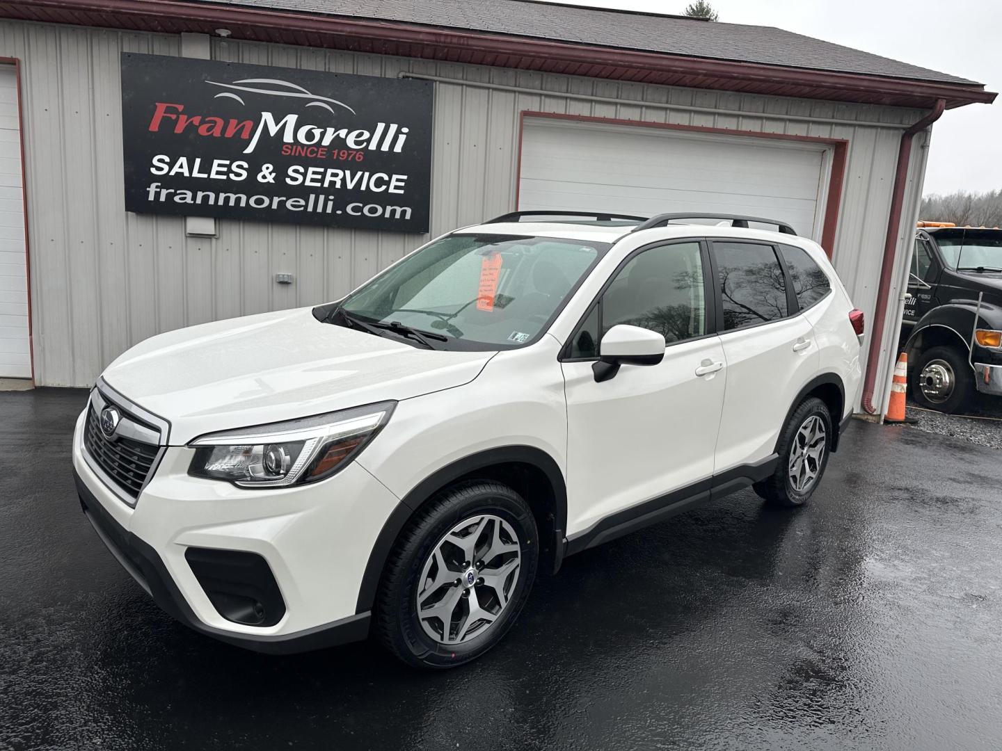2019 White Subaru Forester Premium (JF2SKAGC9KH) with an 2.5L H4 SOHC 16V engine, CVT transmission, located at 8464 Route 219, Brockway, PA, 15824, (814) 265-1330, 41.226871, -78.780518 - Good looking 2019 Subaru Forester Premium package AWD with automatic transmission, air condition, power/heated front seats, pano roof, factory alloy wheels, and only 73000 miles. This pre owned Subaru is serviced up with new tires/brakes and comes with a warranty. Hurry in this won't last long. - Photo#0