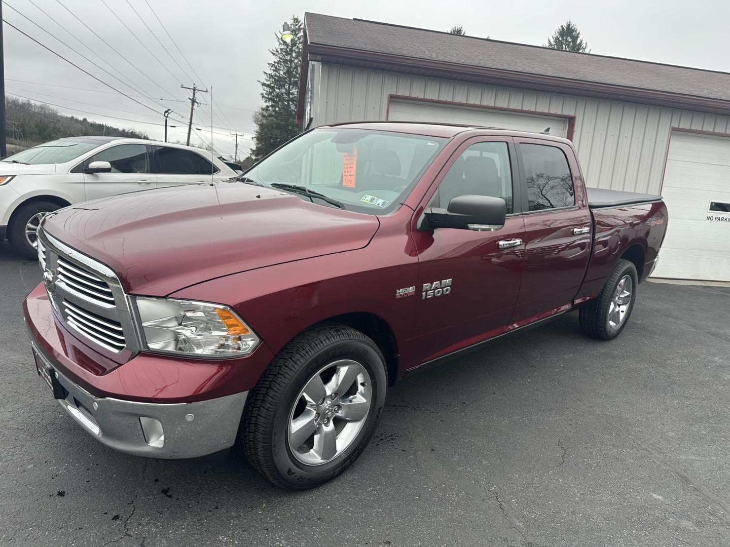 2017 Burgandy RAM 1500 SLT Crew Cab LWB 4WD (1C6RR7TTXHS) with an 5.7L V8 OHV 16V engine, 8A transmission, located at 8464 Route 219, Brockway, PA, 15824, (814) 265-1330, 41.226871, -78.780518 - Sharp looking pre owned 2017 Ram 1500 Crew Cab Big Horn 4x4 with Hemi motor, air condition, power windows and locks, 20's, hitch and much more. Low miles, serviced, and comes with a warranty. Priced to sell, hurry in this one won't last long. - Photo#0