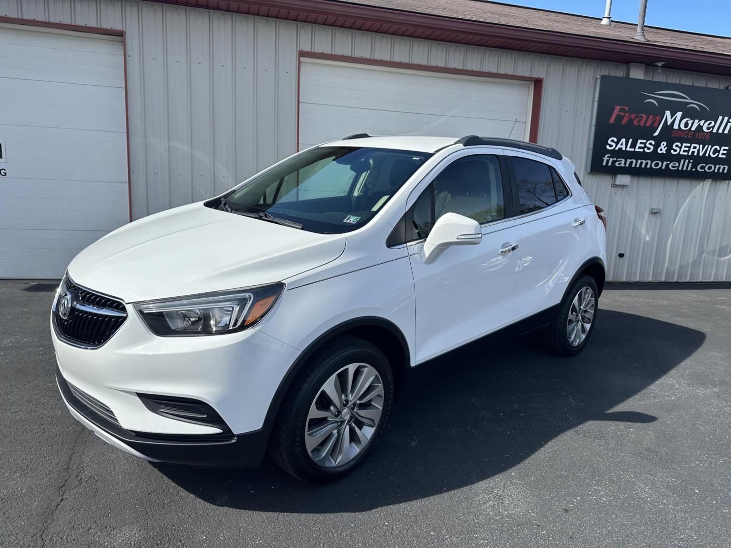 2017 White Buick Encore Preferred AWD (KL4CJESBXHB) with an 1.4L L4 DOHC 16V TURBO engine, 6A transmission, located at 8464 Route 219, Brockway, PA, 15824, (814) 265-1330, 41.226871, -78.780518 - Photo#0