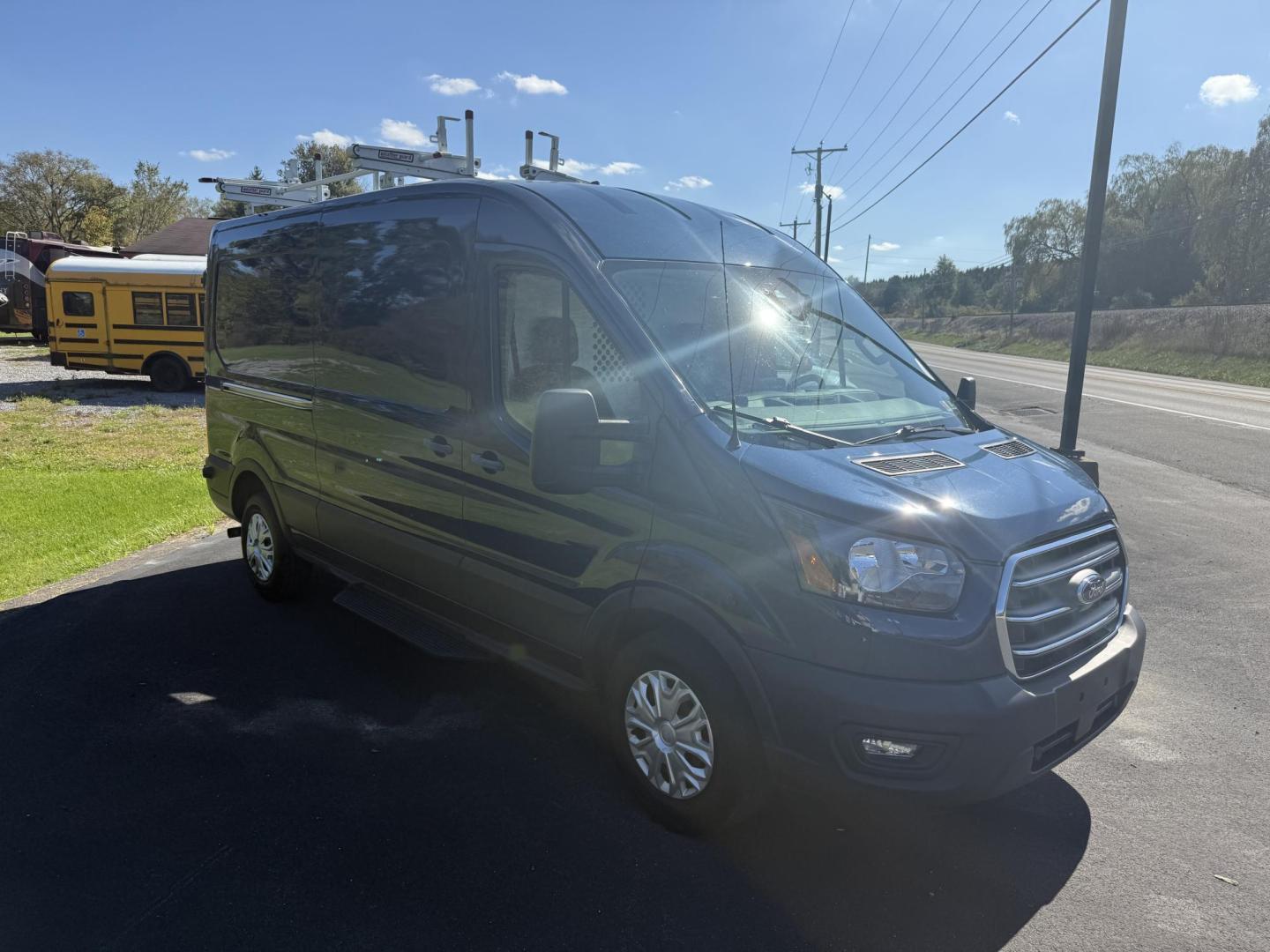 2020 Blue Ford Transit 250 Van Med. Roof w/Sliding Pass. 130-in. WB (1FTBR1CG7LK) with an 3.5L V6 DOHC 24V engine, 6A transmission, located at 8464 Route 219, Brockway, PA, 15824, (814) 265-1330, 41.226871, -78.780518 - Photo#13