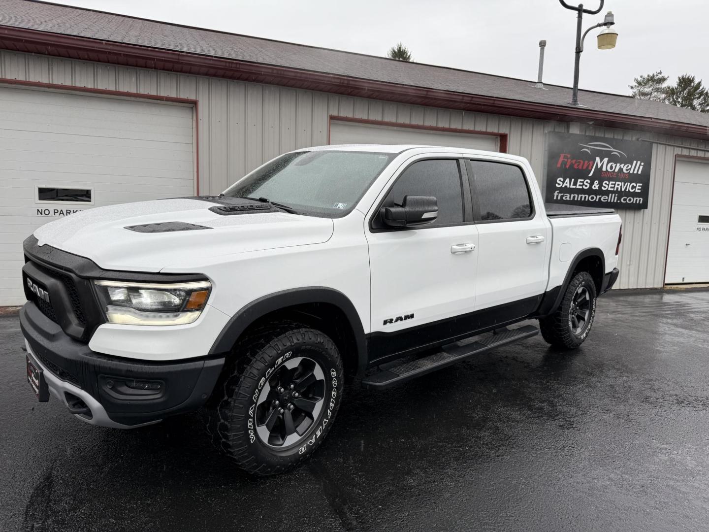 2019 White RAM 1500 Rebel Crew Cab SB 4WD (1C6SRFLT7KN) with an 5.7L V8 OHV 16V engine, 8A transmission, located at 8464 Route 219, Brockway, PA, 15824, (814) 265-1330, 41.226871, -78.780518 - Photo#0