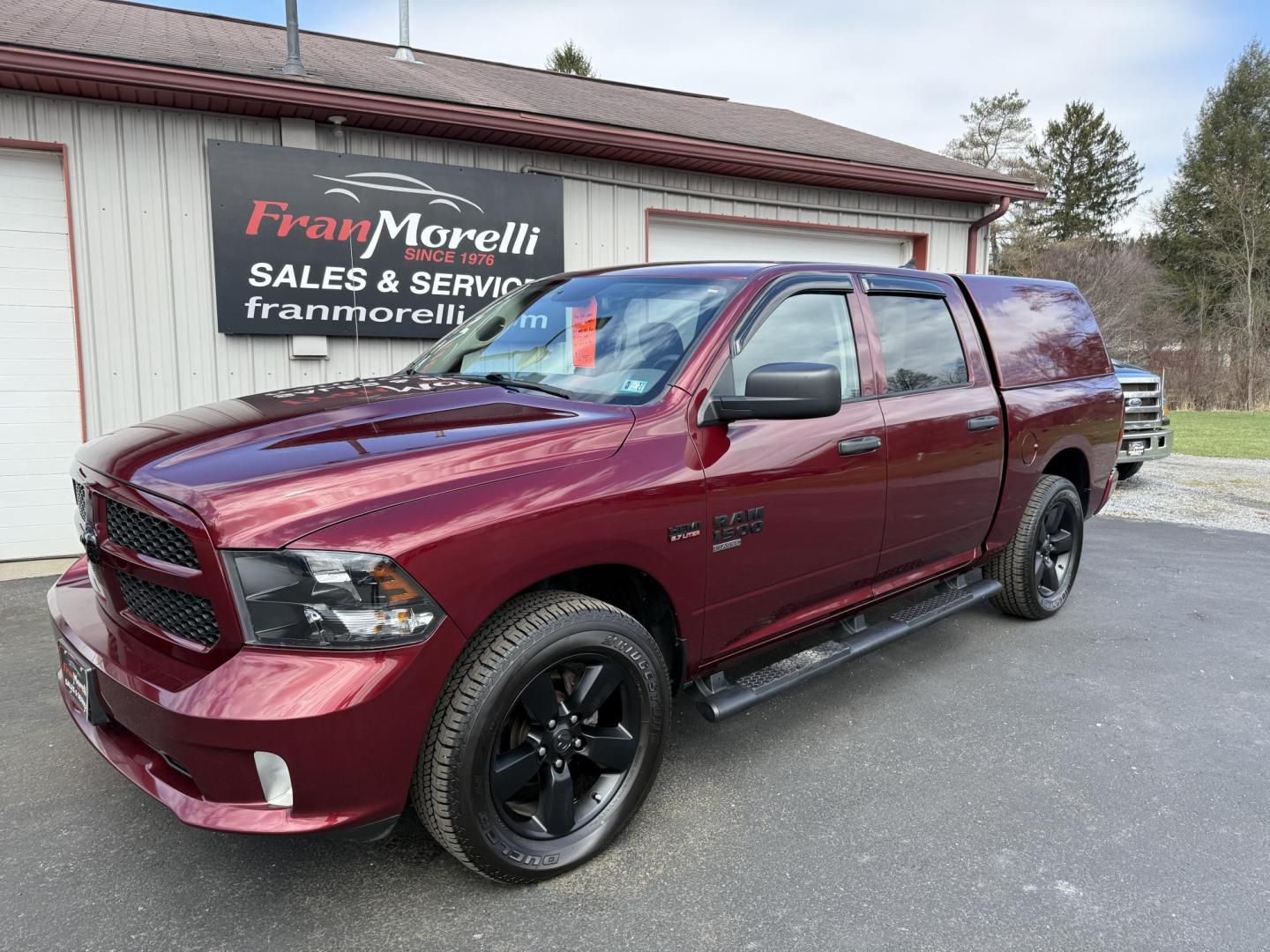 2019 Burgandy RAM 1500 Tradesman Crew Cab SWB 4WD (1C6RR7KT0KS) with an 5.7L V8 OHV 16V engine, 8A transmission, located at 8464 Route 219, Brockway, PA, 15824, (814) 265-1330, 41.226871, -78.780518 - One sharp 2019 Ram 1500 Crew Cab Express package 4wd with Hemi motor, air condition, power windows and locks, hitch, factory 20's, fiberglass cap and ONLY 36000 miles. Serviced and comes with a warranty. - Photo#0