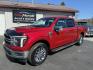 2025 Red Ford F-150 Lariat SuperCrew 4WD (1FTFW5L87SF) with an 3.5 V6 engine, 6A transmission, located at 8464 Route 219, Brockway, PA, 15824, (814) 265-1330, 41.226871, -78.780518 - Local 1-owner 2025 Ford F150 Crew Cab Lariat with ONLY 4300 miles. This truck stickered new for $70,000. Leather interior with cool/heated/power front seats. Navigation, 3.5/V6 Ecoboost, air condition, power equipment, tow package, bed cover/liner, Rear sliding window and much more. This Ford truck - Photo#0