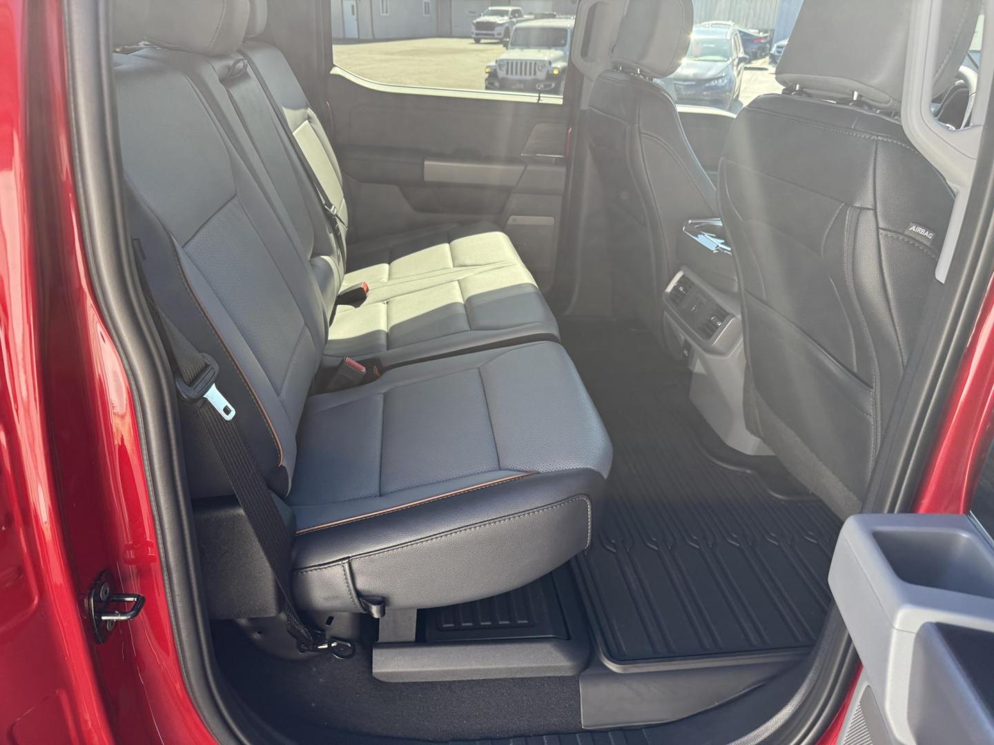 2025 Red Ford F-150 Lariat SuperCrew 4WD (1FTFW5L87SF) with an 3.5 V6 engine, 6A transmission, located at 8464 Route 219, Brockway, PA, 15824, (814) 265-1330, 41.226871, -78.780518 - Local 1-owner 2025 Ford F150 Crew Cab Lariat with ONLY 4300 miles. This truck stickered new for $70,000. Leather interior with cool/heated/power front seats. Navigation, 3.5/V6 Ecoboost, air condition, power equipment, tow package, bed cover/liner, Rear sliding window and much more. This Ford truck - Photo#17