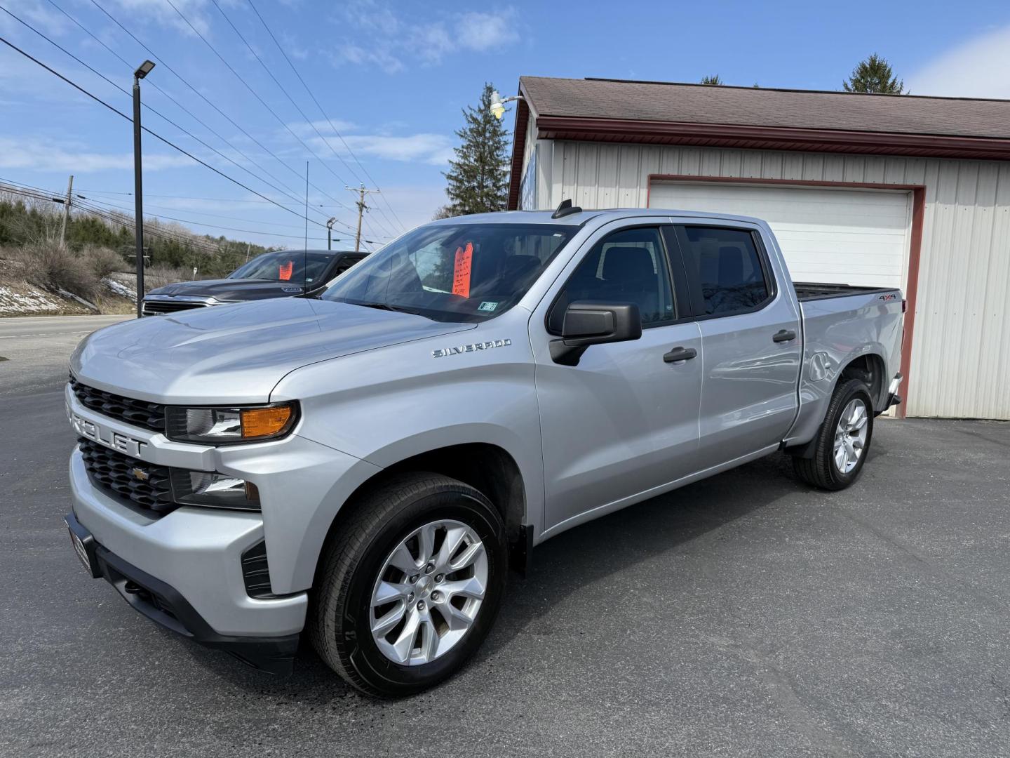 2021 Silver Chevrolet Silverado 1500 Custom Crew Cab Short Box 4WD (3GCPYBEKXMG) with an 2.7L L4 DOHC 16V TURBO engine, 6A transmission, located at 8464 Route 219, Brockway, PA, 15824, (814) 265-1330, 41.226871, -78.780518 - Nice clean, solid 2019 Chevrolet 1500 Silverado Custom 4wd well equipped and serviced up. This truck is priced to sell and priced well under retail value. - Photo#0