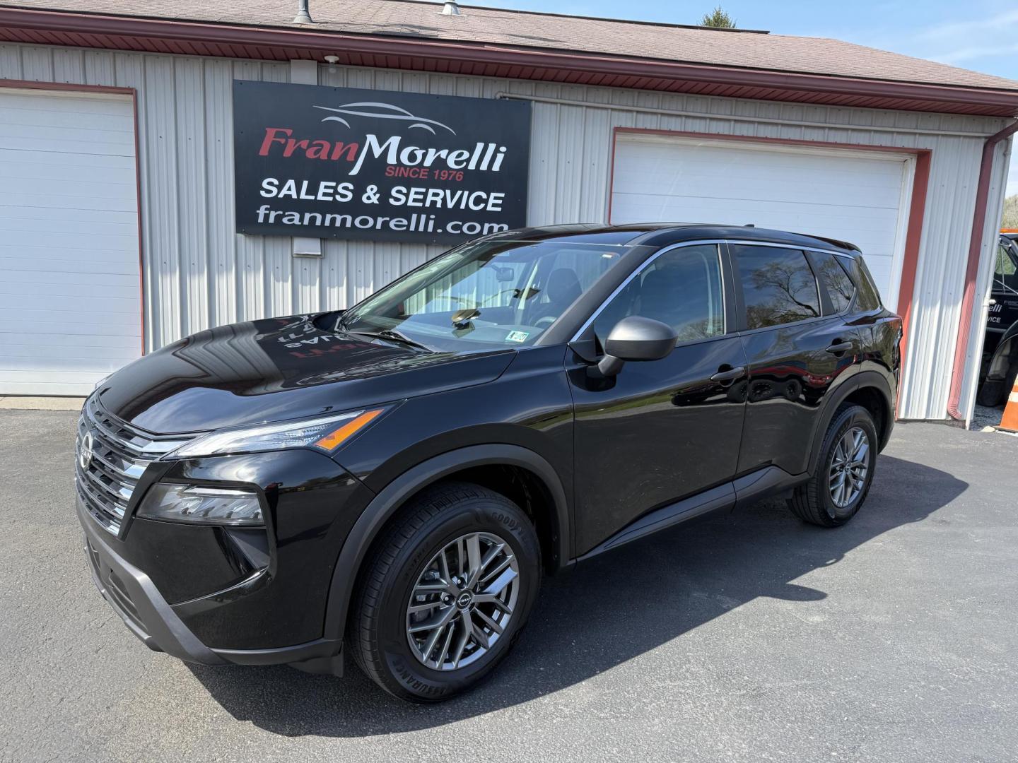 2024 Black Nissan Rogue S AWD (5N1BT3AB5RC) with an 2.5L L4 DOHC 16V engine, CVT transmission, located at 8464 Route 219, Brockway, PA, 15824, (814) 265-1330, 41.226871, -78.780518 - Good looking 1-owner 2024 Nissan Rogue S AWD with air condition, power windows and locks, factory wheels and much more. This Nissan suv is serviced, comes with a warranty, and priced to sell. Stop in and see the Morelli boys for your next vehicle, located in Jefferson County and have been selling us - Photo#0