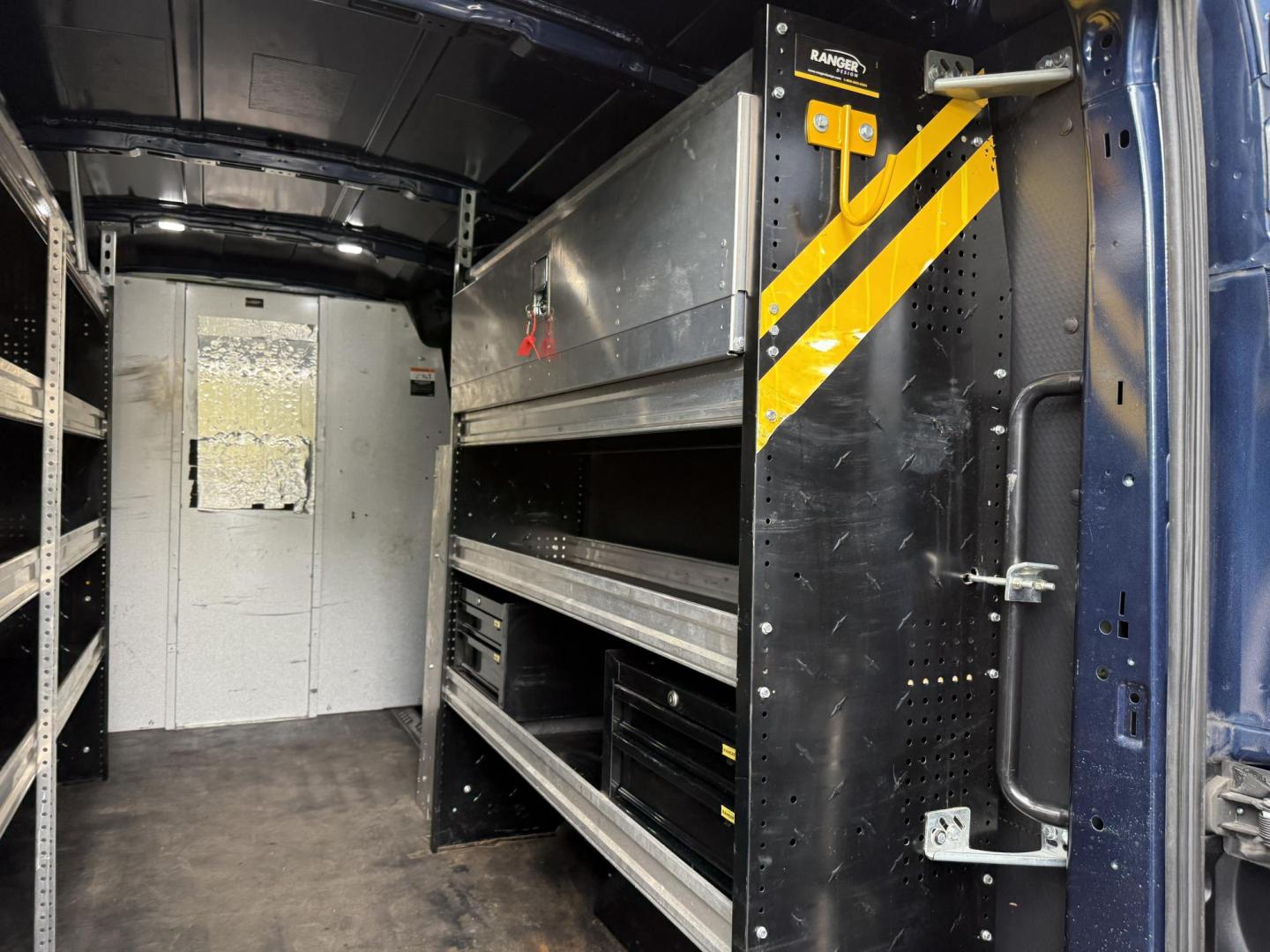 2020 Blue Ford Transit 250 Van Med. Roof w/Sliding Pass. 130-in. WB (1FTBR1CG7LK) with an 3.5L V6 DOHC 24V engine, 6A transmission, located at 8464 Route 219, Brockway, PA, 15824, (814) 265-1330, 41.226871, -78.780518 - Hard to find van and we have the right one...Stop in and check out this 2020 Ford T250 Med roof with ladder racks and inside bins. Good price and nice shape. - Photo#10