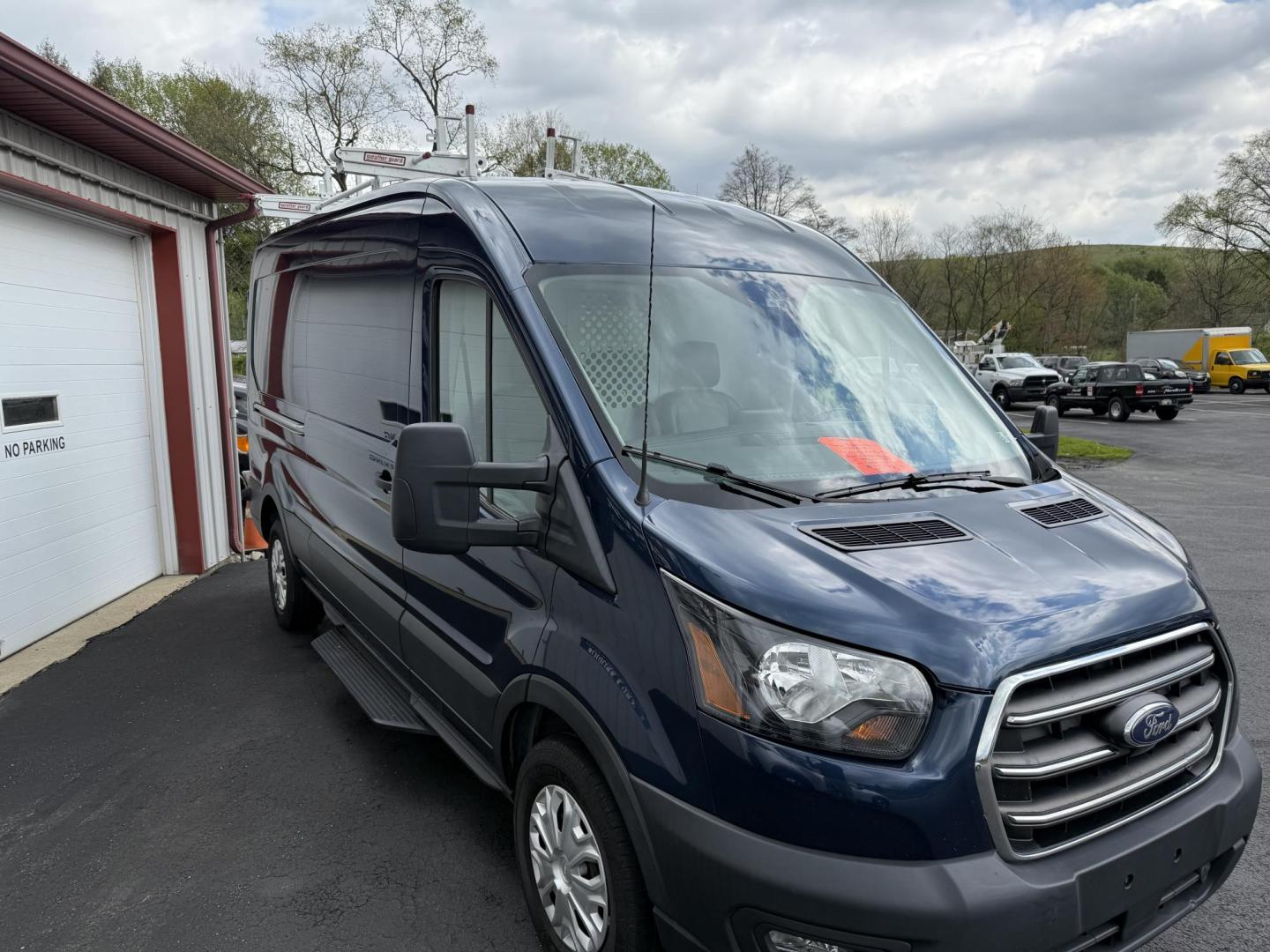 2020 Blue Ford Transit 250 Van Med. Roof w/Sliding Pass. 130-in. WB (1FTBR1CG7LK) with an 3.5L V6 DOHC 24V engine, 6A transmission, located at 8464 Route 219, Brockway, PA, 15824, (814) 265-1330, 41.226871, -78.780518 - Hard to find van and we have the right one...Stop in and check out this 2020 Ford T250 Med roof with ladder racks and inside bins. Good price and nice shape. - Photo#16