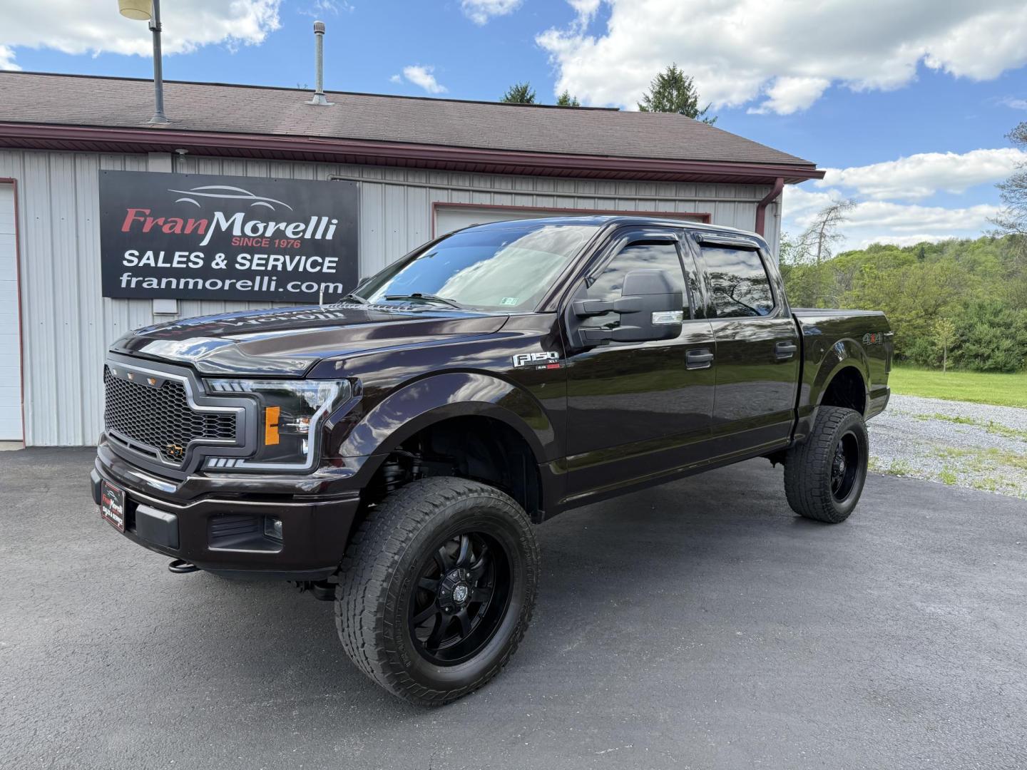 2018 Burgandy Ford F-150 King-Ranch SuperCrew 5.5-ft. 2WD (1FTEW1E56JF) with an 5.0L V8 OHV 32V engine, 6A transmission, located at 8464 Route 219, Brockway, PA, 15824, (814) 265-1330, 41.226871, -78.780518 - Jacked up 2018 Ford F150 Crew Cab 4wd with V8, air condition, power windows and locks, and 117000 miles. This Ford truck is serviced up and ready to go. - Photo#0