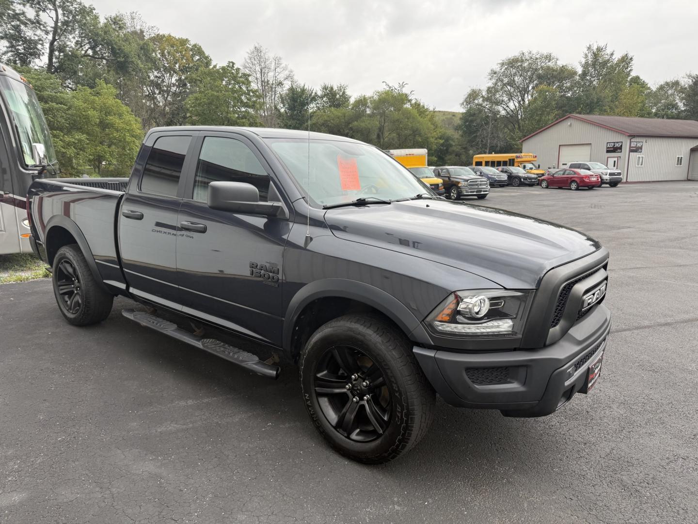 2021 Gray Ram 1500 Warlock (1C6RR7GG2MS) with an 3.6L V6 DOHC 24V FFV engine, 8A transmission, located at 8464 Route 219, Brockway, PA, 15824, (814) 265-1330, 41.226871, -78.780518 - Warlock package with 20' alloys, 4x4, air condition, power windows and locks, very clean and well taken care of. This Ram truck is serviced and ready to go, priced well below retail value.- Photo#18